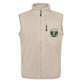 Beige Sherpaweste mit Stehkragen, Frontreißverschluss und Brusttasche