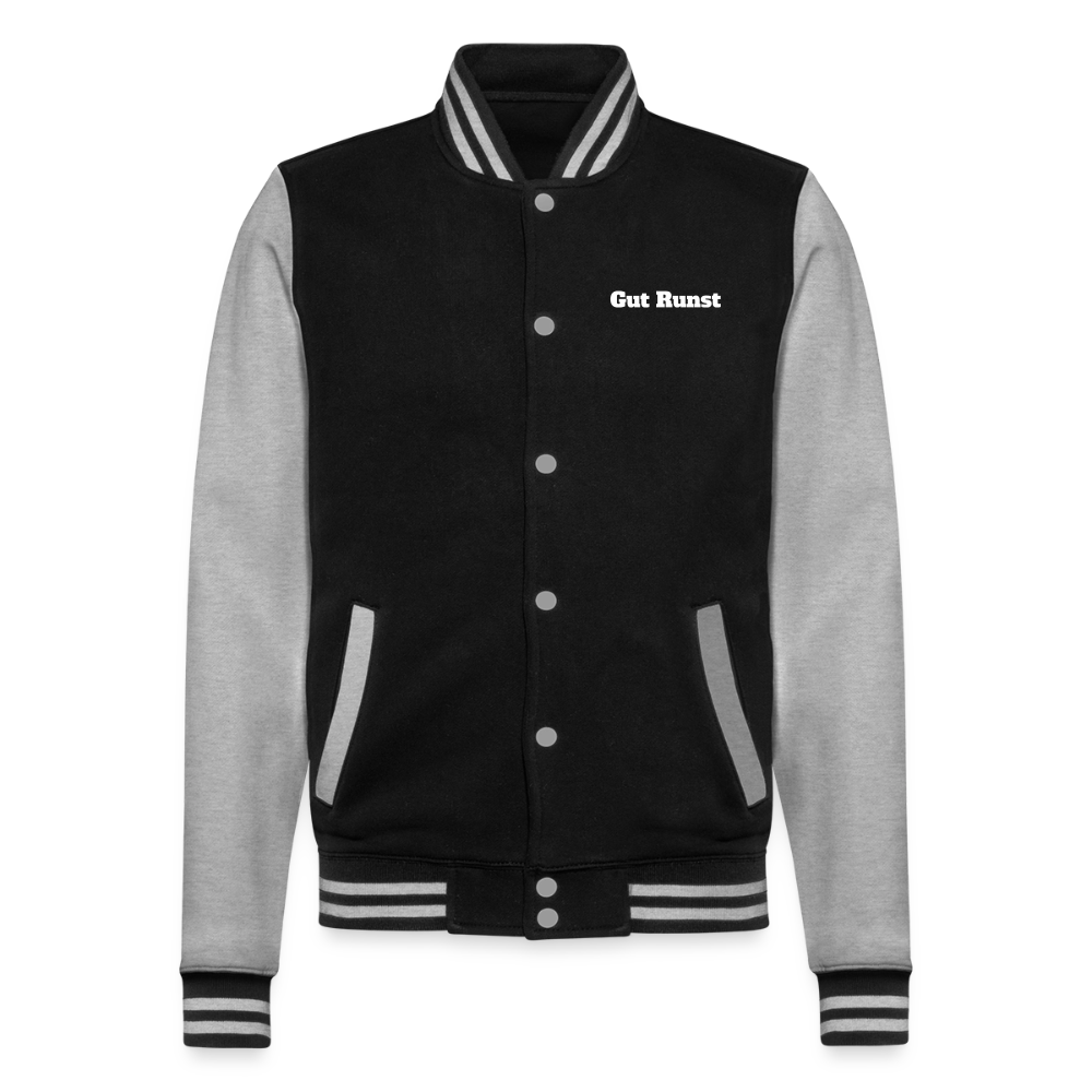 College-Sweatjacke - Schwarz/Grau meliert
