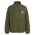 Sherpajacke mit durchgehendem Reißverschluss, Khaki, Brusttasche, Stehkragen