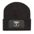 Rennsteig Patch-Beanie, dunkelgrau, gerippter Saum mit Logo-Patch