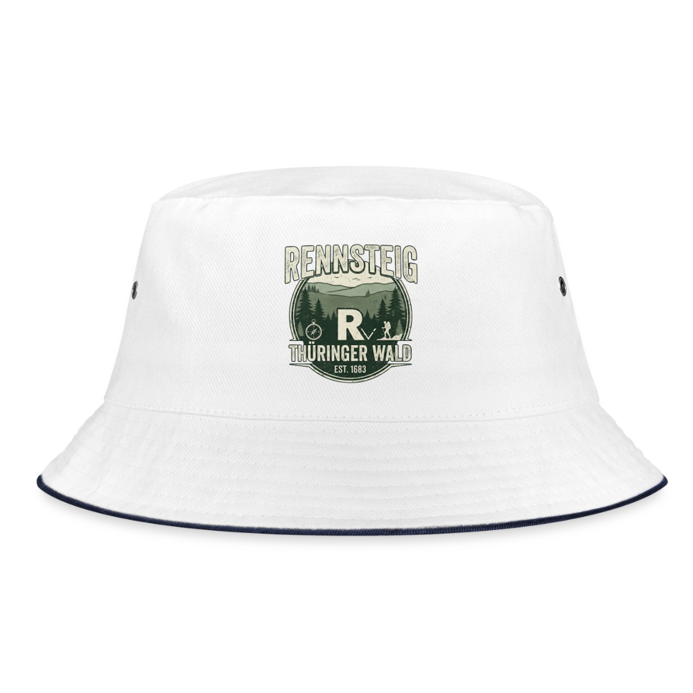 Bucket Hat - Weiß/Navy