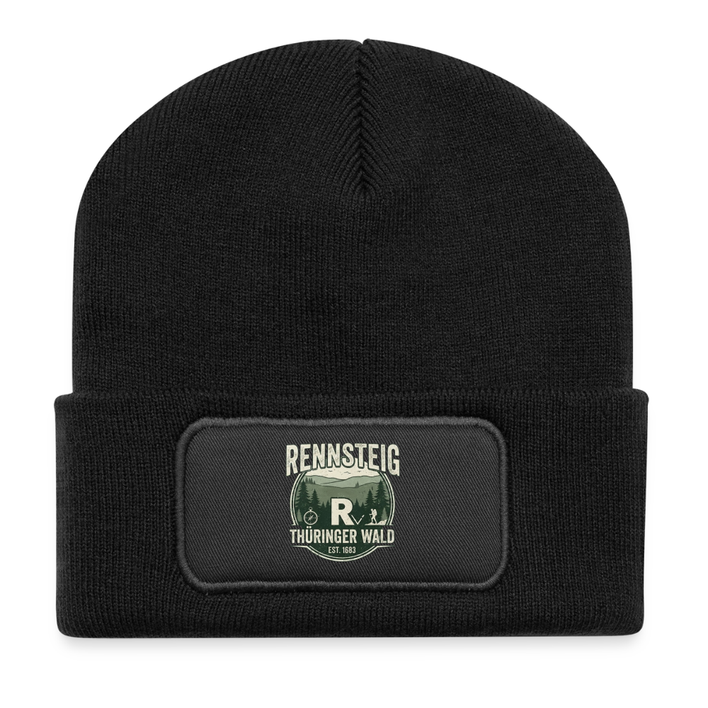 Recycelte Patch Beanie - Schwarz