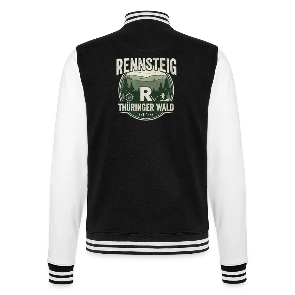 College-Sweatjacke - Schwarz/Weiß