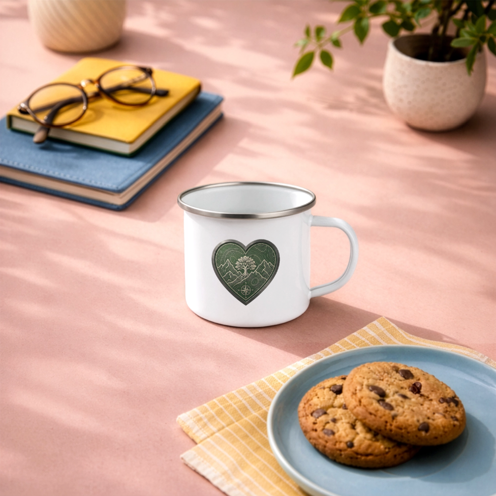Emaille-Tasse - Weiß